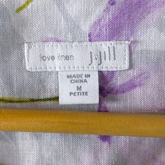 J Jill New Love Linen Marble Floral Dress Aline Shift Pockets Women MED Petite - Picture 5 of 7